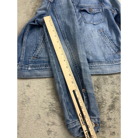 J.Crew Jean Jacket Womens Small Blue Denim Stretch Button Front Casual Layer Y2K - Picture 7 of 8